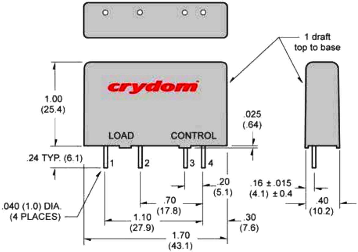 ממסר מצב מוצק למעגל מודפס CRYDON SSR MCX380D5